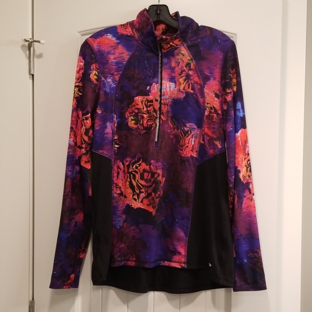 Floral workout 1/4 zip